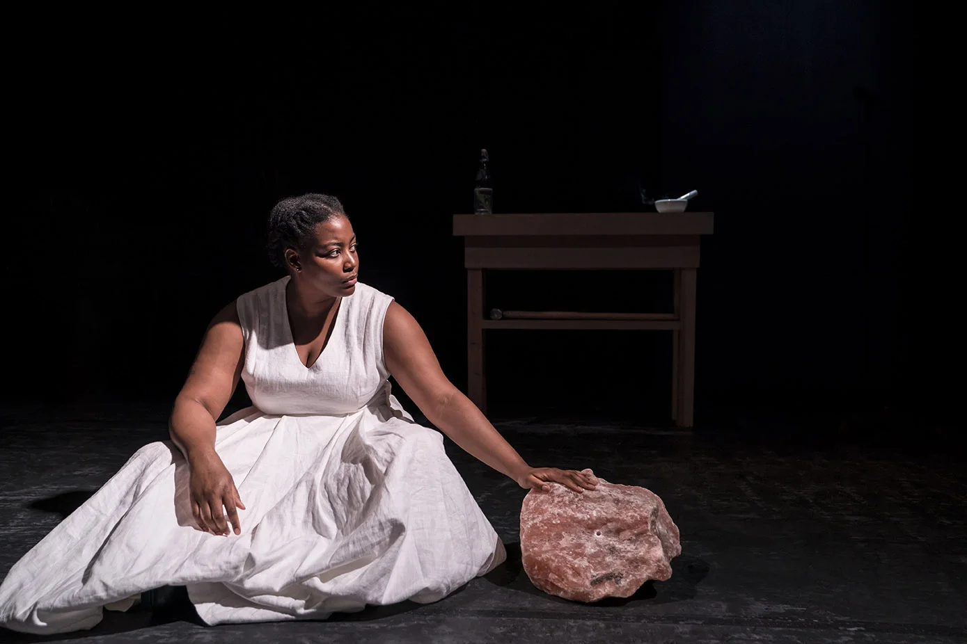 Rochelle Rose in salt. photographed by Johan Persson