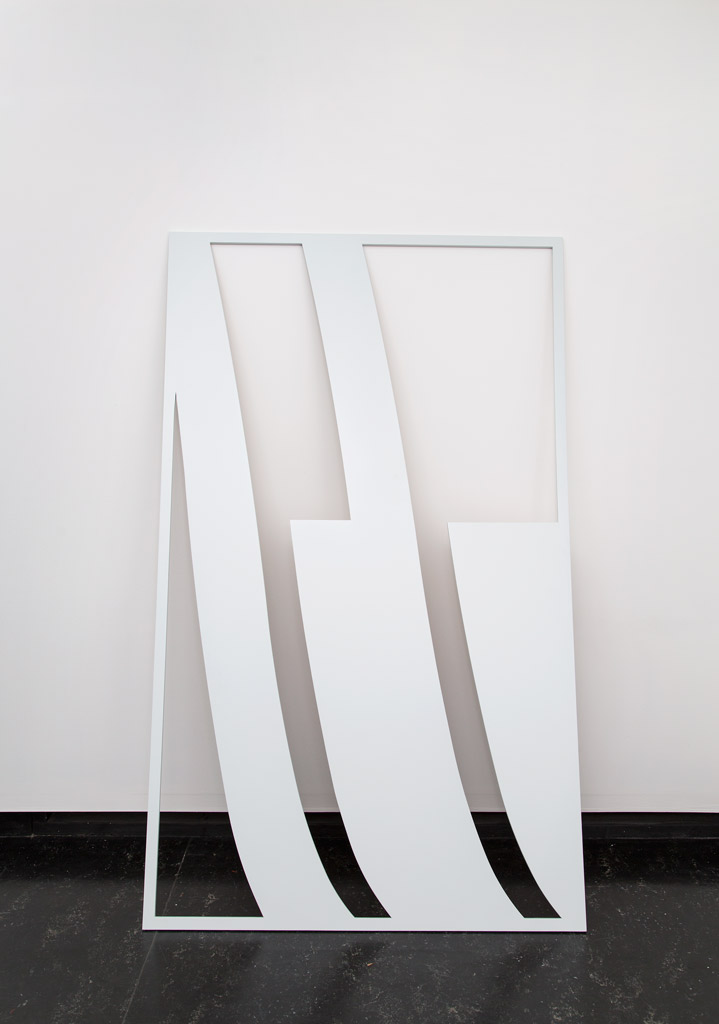 Smokey Mood , 2015, primer, spray paint on laser cut MDF, 120 x 200 x 1.8cm.
