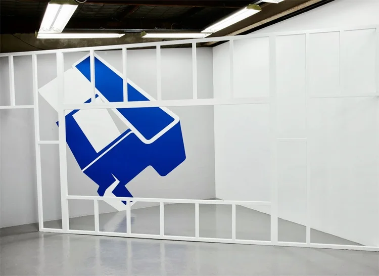 Support structure , 2013, Primed Pine, screws and acrylic paint, 267 x 546cm.