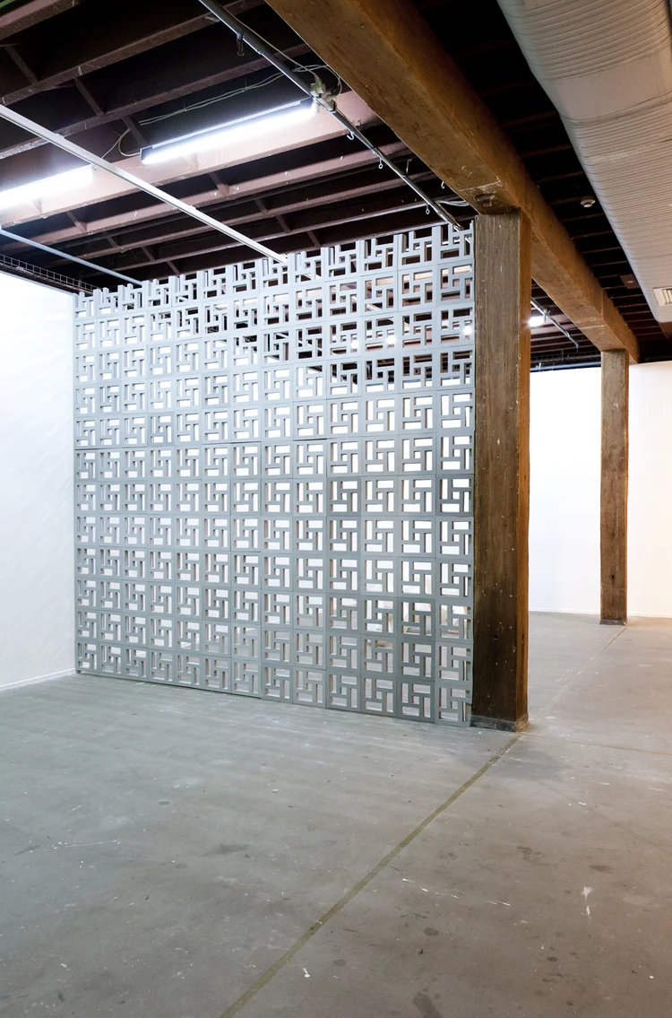 Screen Wall , 2012, Hand cut EVA foam, PLY wood, screws, acrylic paint, 362 x 334cm. 