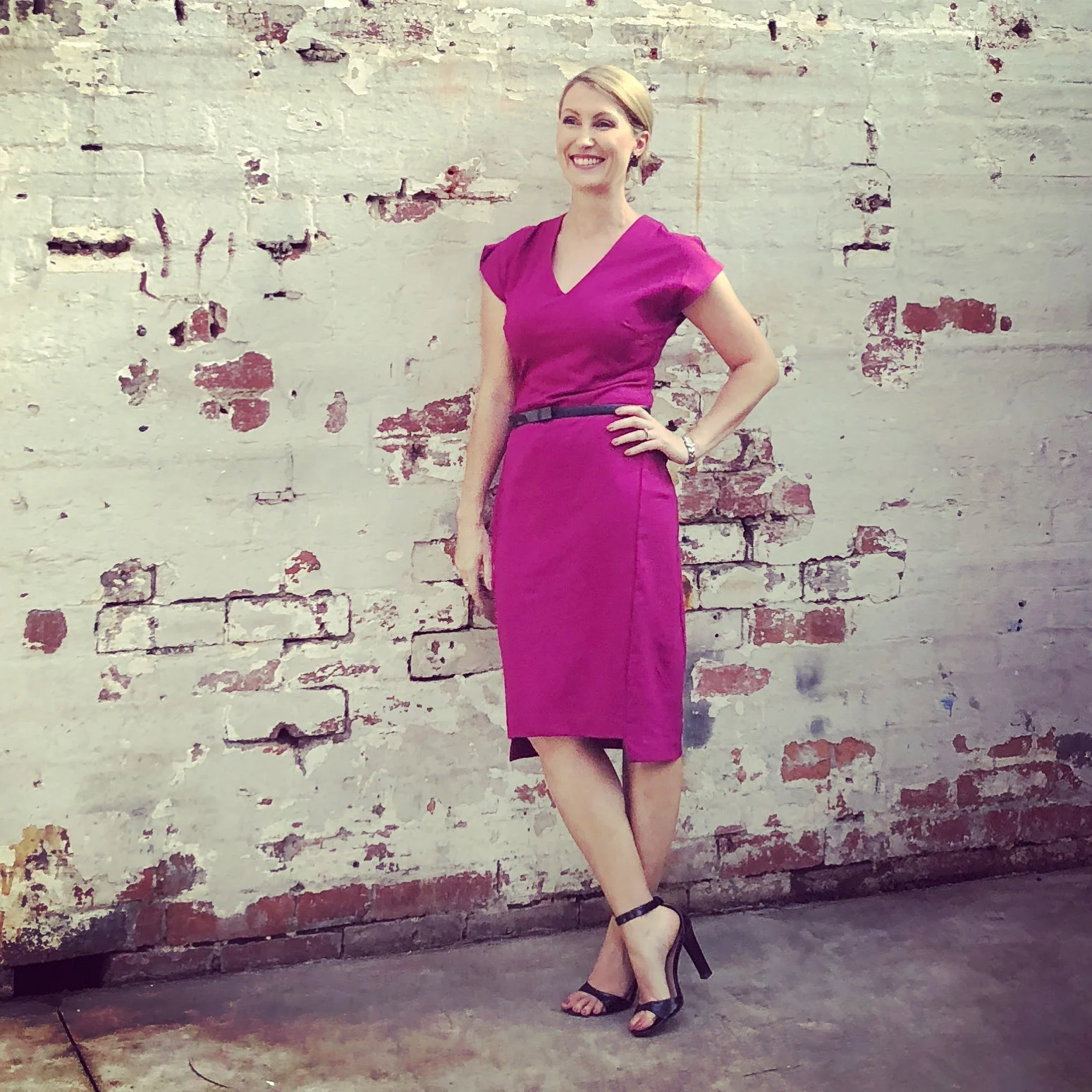 Sally Hughes full length fuschia dress at the Glasshaus 1548 square.jpg