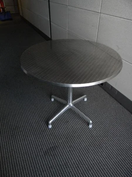1: 36" round table - metallic finish - very cool