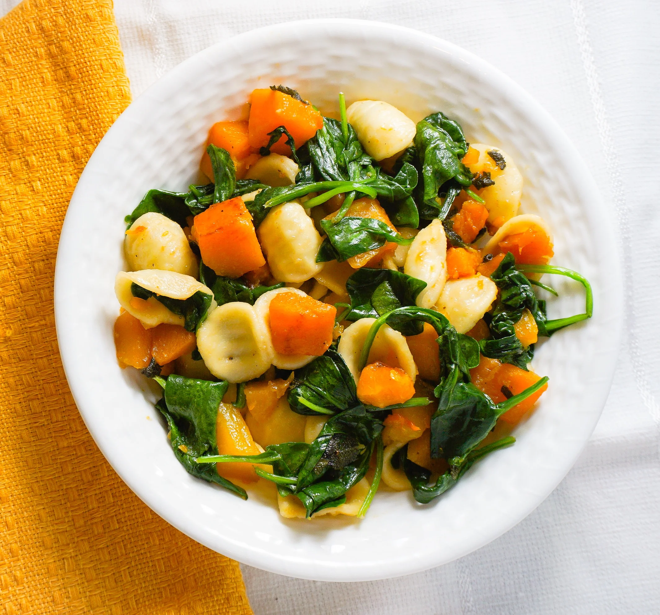 Maple Butternut Squash & Spinach Pasta