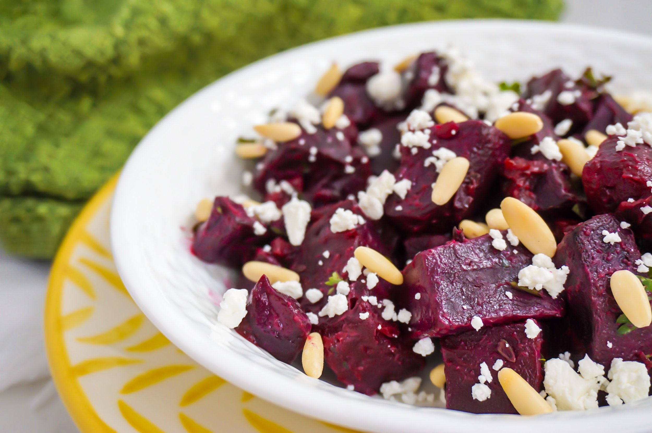 Beet Salad with Goat Cheese & Pine Nuts