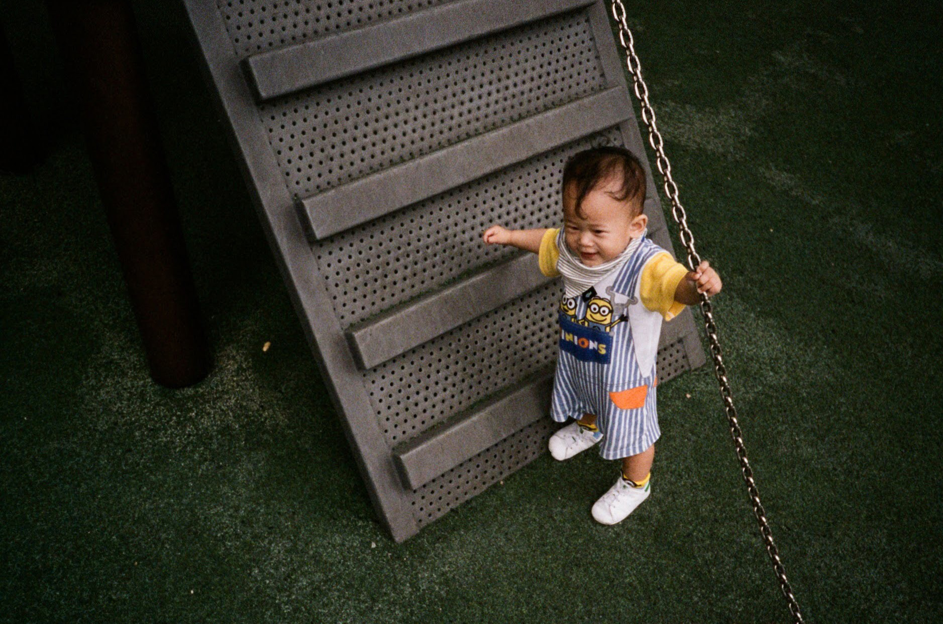 Taking his first steps (without help)