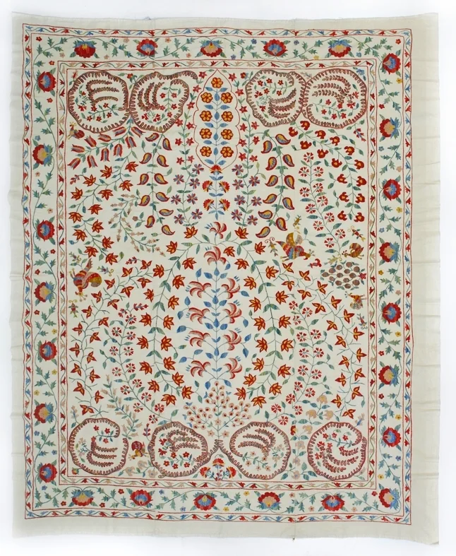 B - 11 - 6 - x 3 - SOLD - Medium Size Adras Suzani - Ambers .jpg
