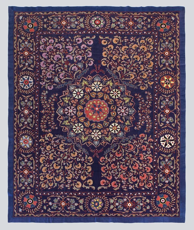 No 4 / Royal Blue Nurata Suzani / 205 x 160 cm