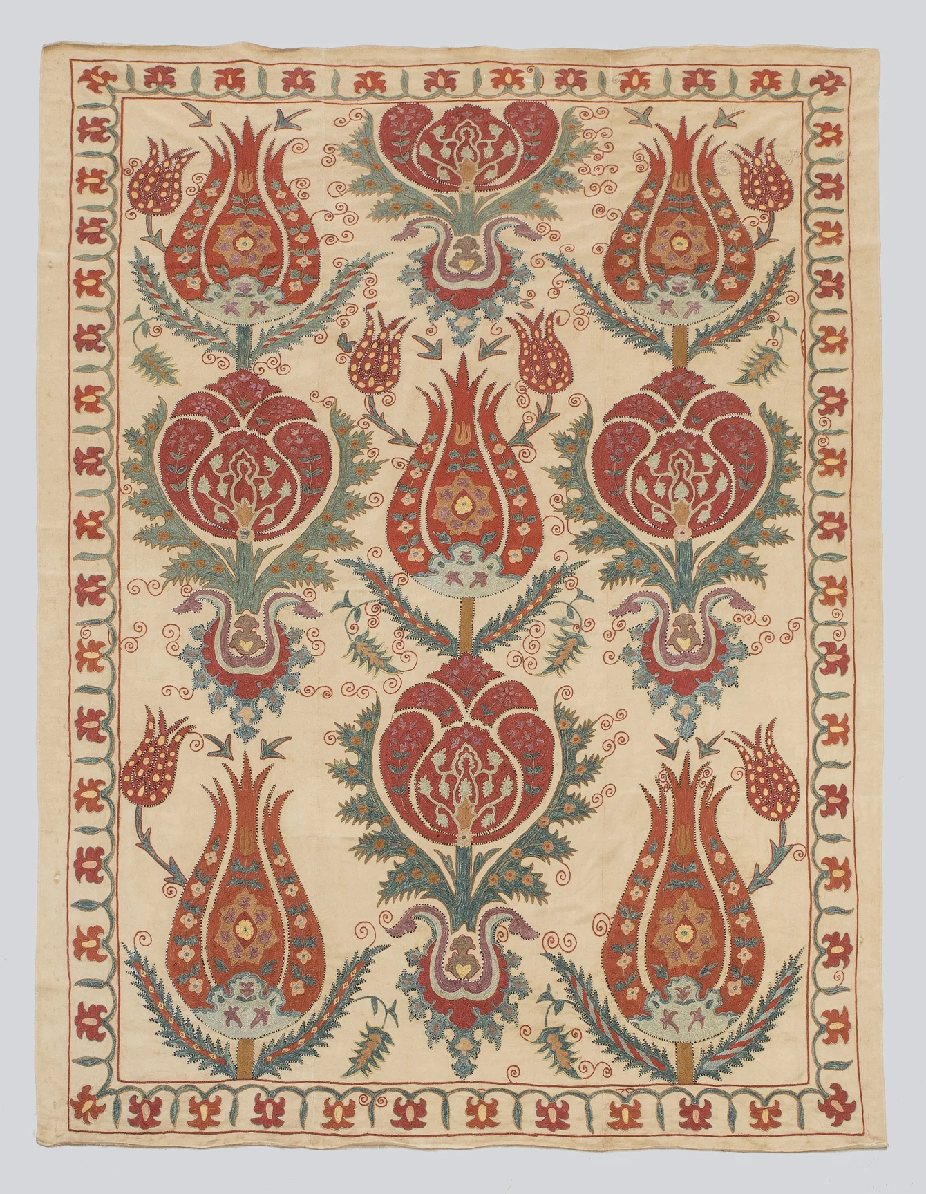 Ottoman Tulips Silk Suzani
