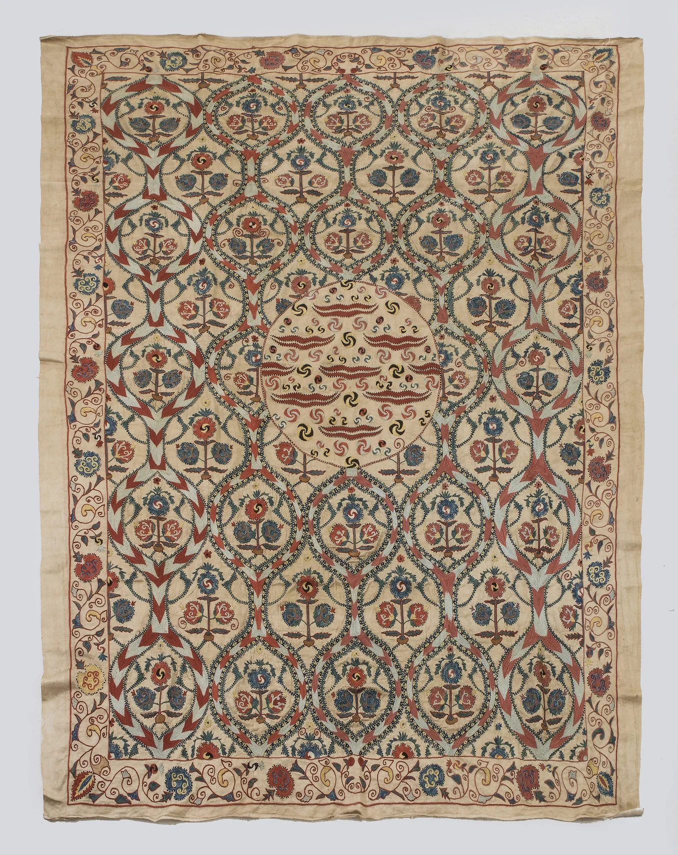 B / 36 / 28 / All Silk Suzani with Cintamani motifs