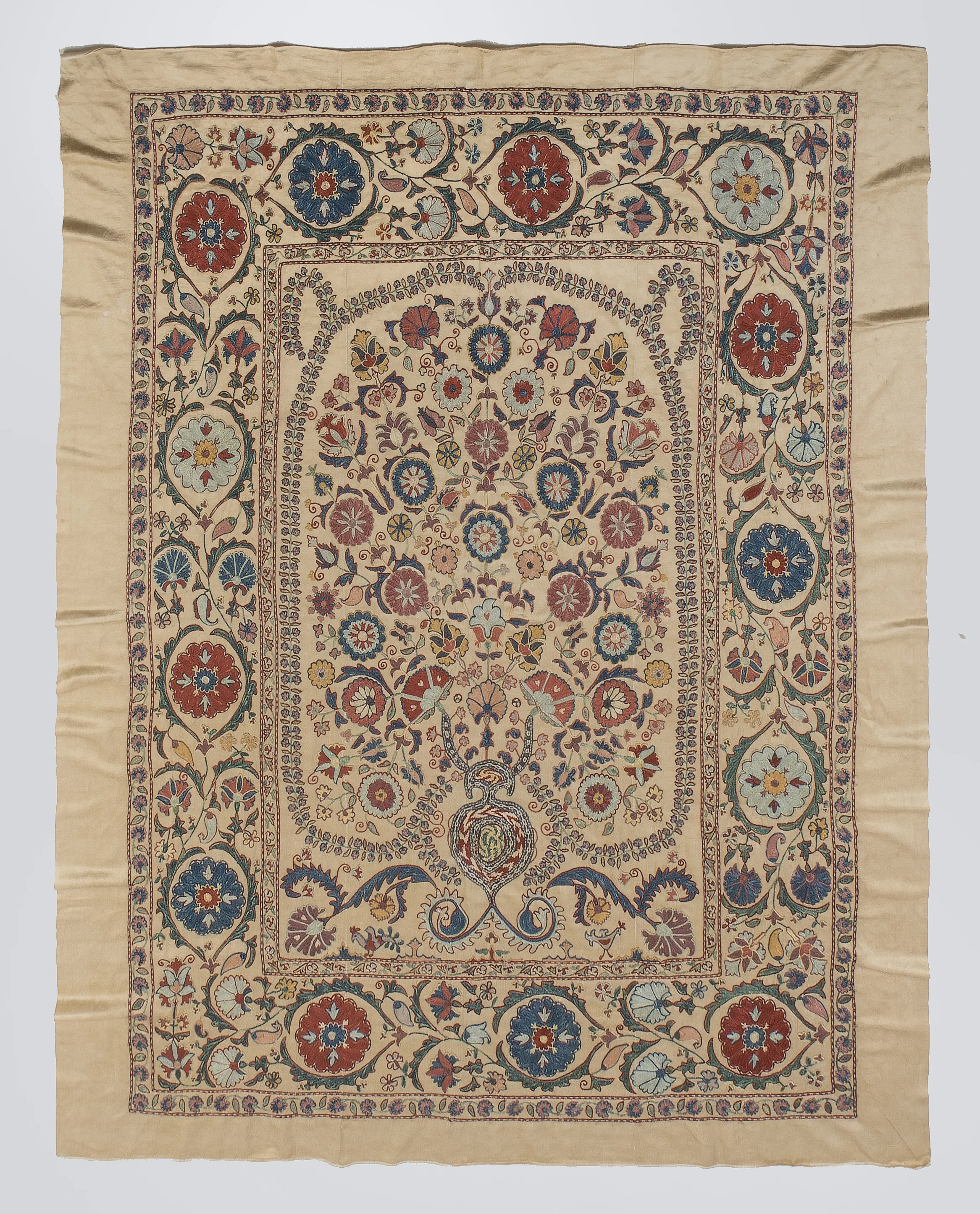 B / 37 / 22 / All Silk Suzani / Persian Carpet Design