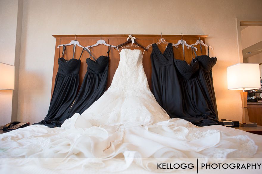 Wedding dresses in Hotel Room