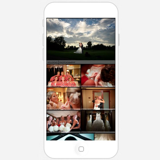 Personal smartphone app of your wedding photos in 48 hours after your wedding