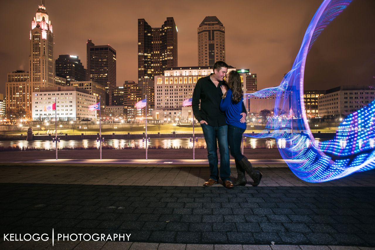 LED hoop Engagement Session Columbus Ohio