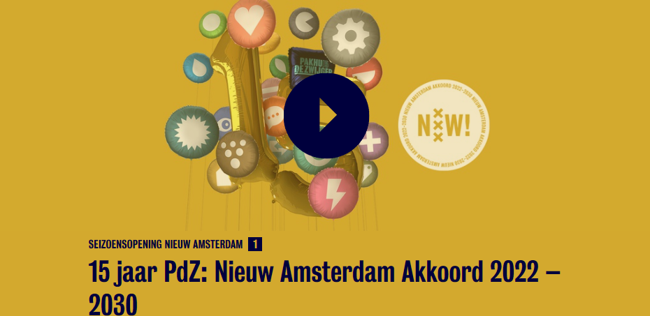 Seizoensopening Nieuw Amsterdam: 15 jaar PdZ: Nieuw Amsterdam Akkoord 2022 – 2030