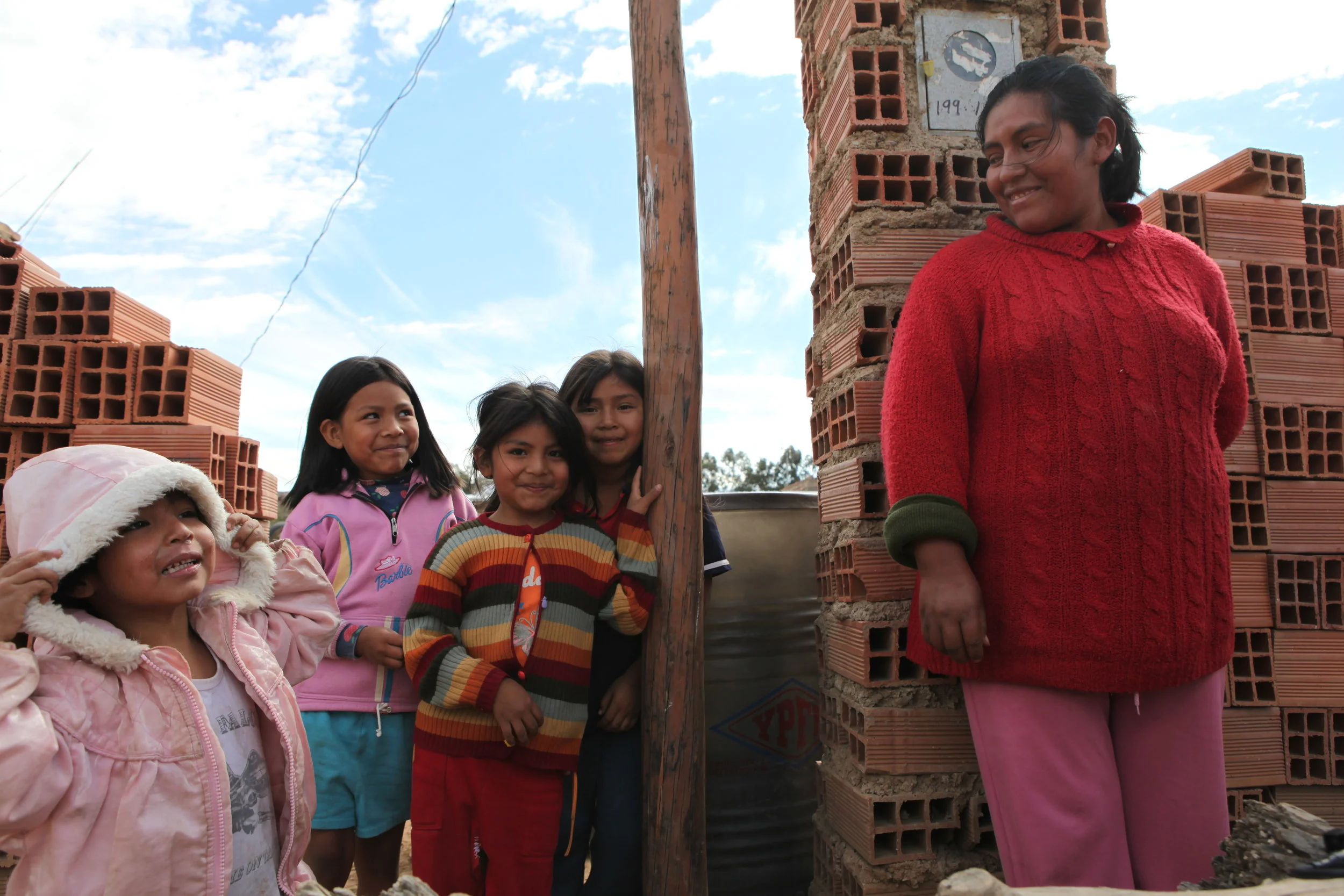 Soledad with her children. Cochabamba, Bolivia