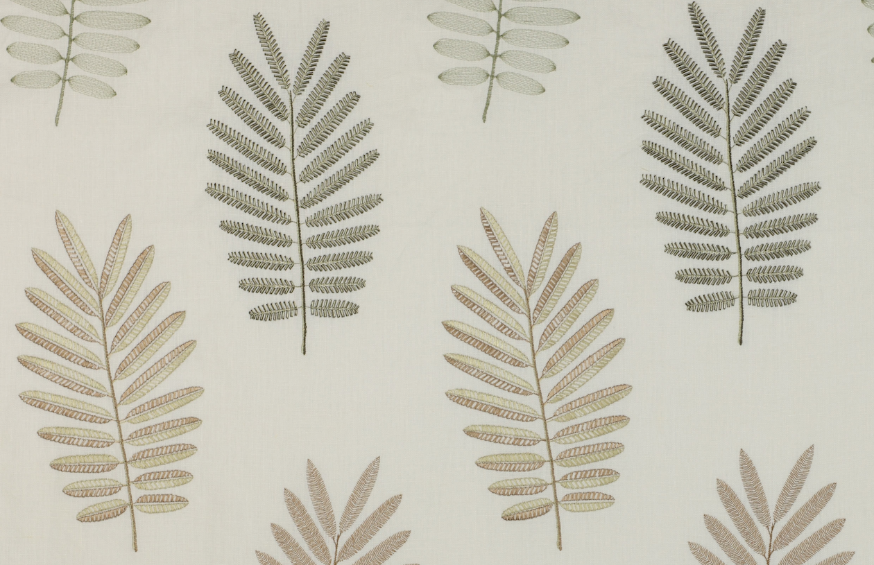 Cowtan and Tout's Ferndown Beige Fabric featured in multiple color ways.