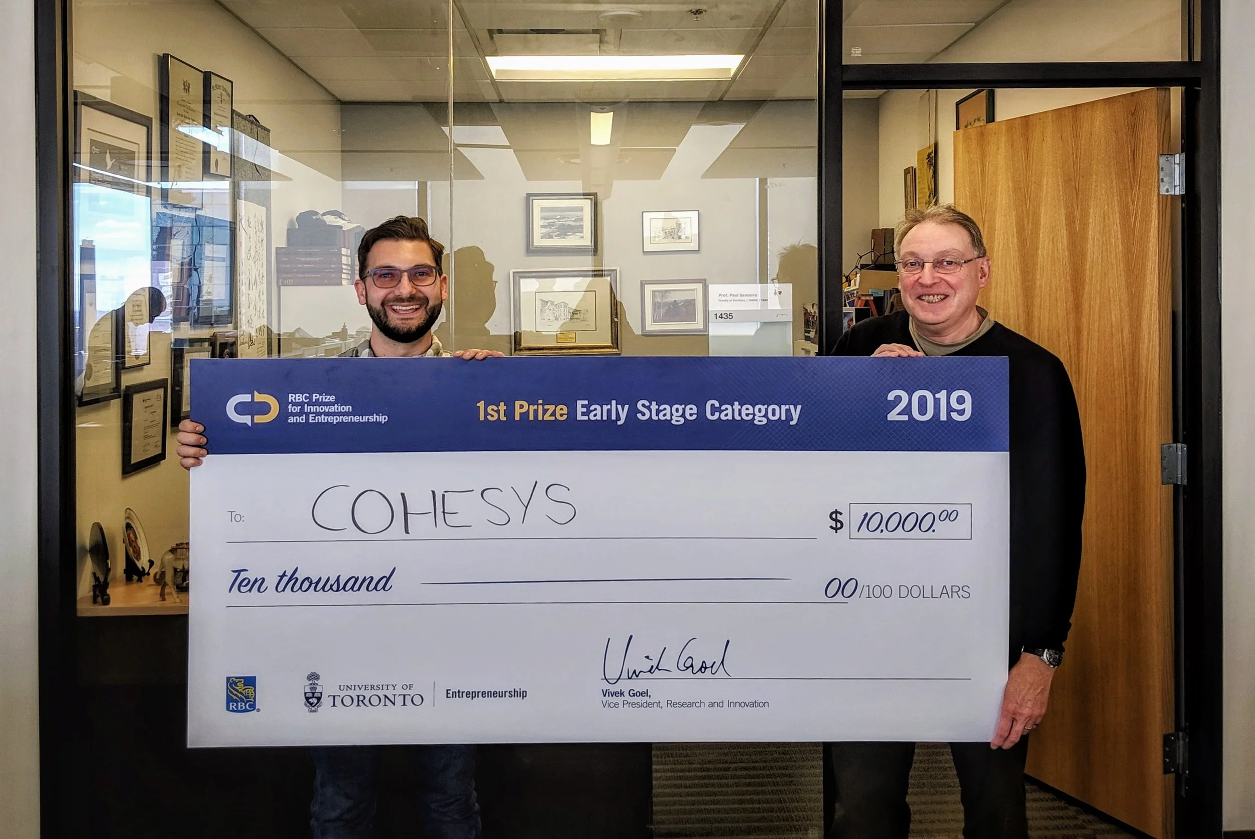 Cohesys takes first place at the 2019 RBC Innovation & Entrepreneurship pitch competition