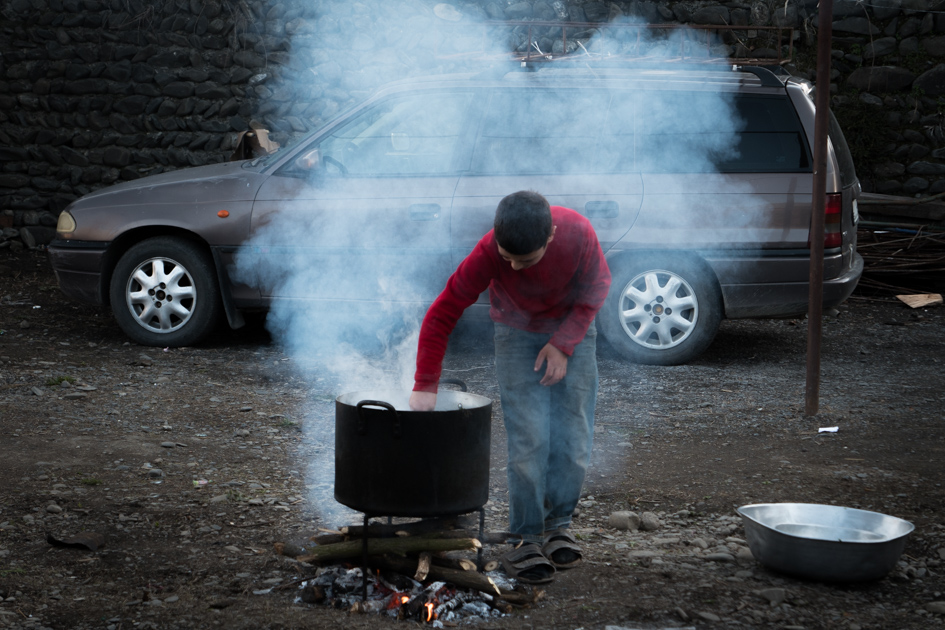 The neighbour's boy cooks up a mystery dinner.