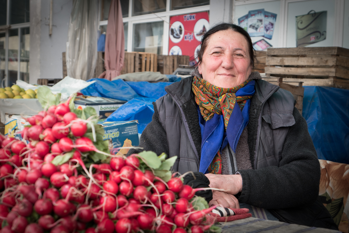 Radishes and smiles.