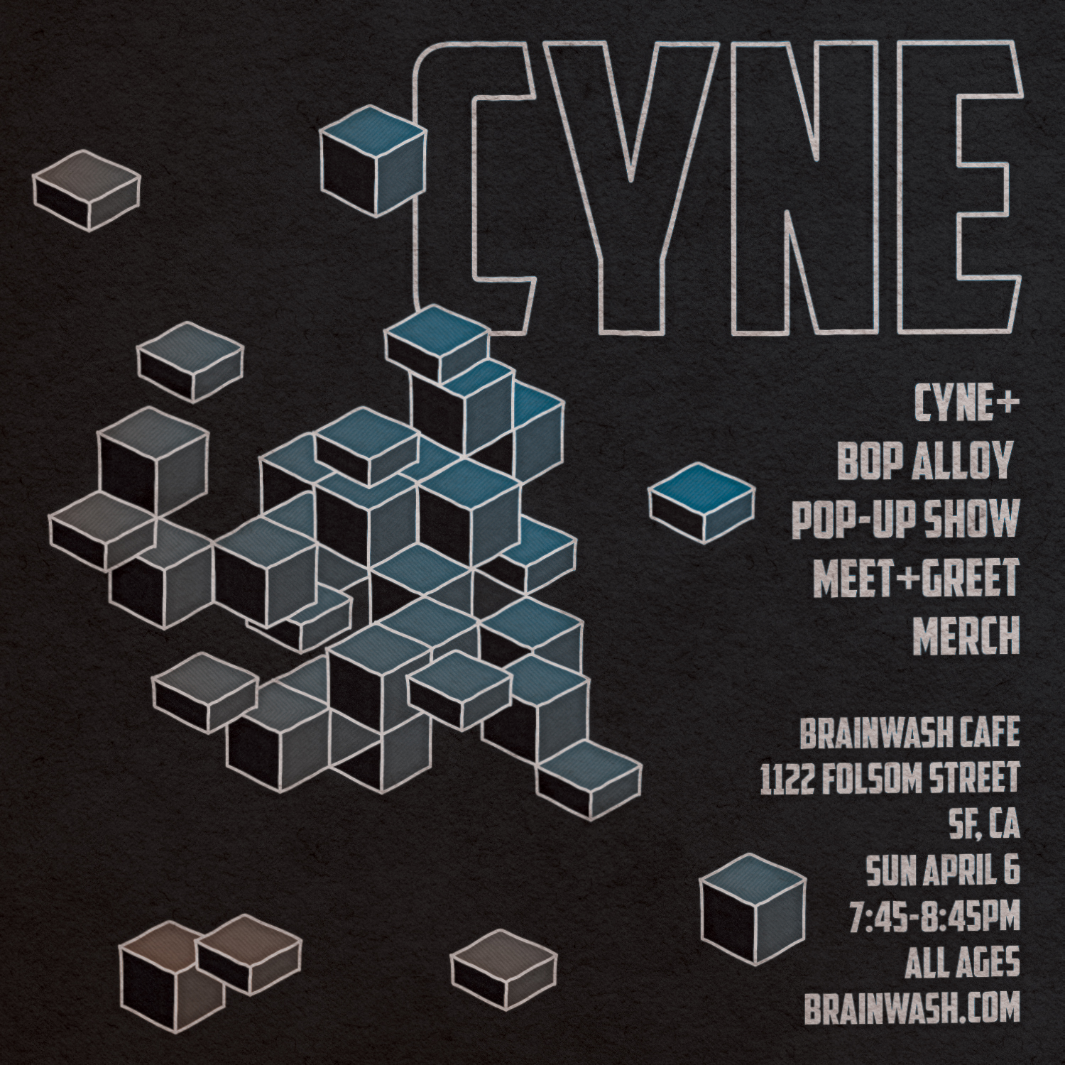 CYNE pop-up show handbill