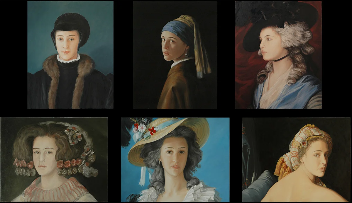 Laura and the Painters, a retake of famous portraits with Laura's face
