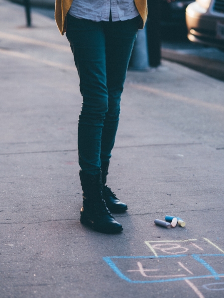 Jilly Playing Hopscotch. Covington, KY. September 2015. © Anthony Reese Schneider 2015