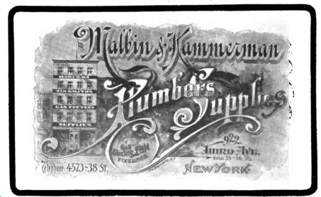 Malbin & Kammerman advertisement in The Plumbers Trade Journal, published January 1, 1902