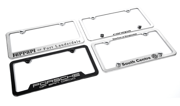 TRD LASER Style 4X4 Stainless License Plate Frame W/ Bolt Caps 