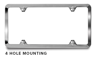 Slim Brushed Stainless Steel 4 Holes License Plate Frame