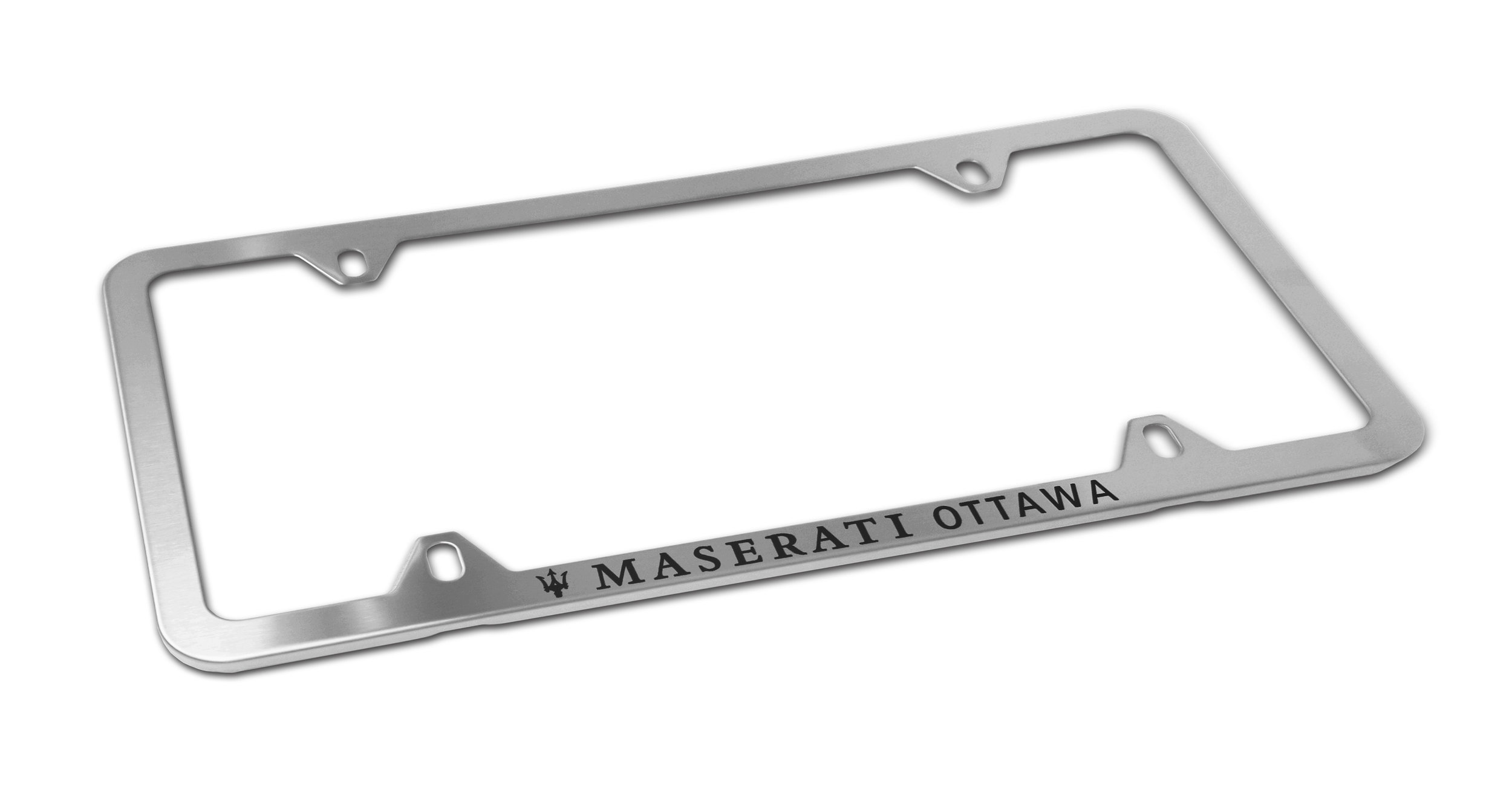 Custom Brushed Maserati of Ottawa Slimline License Plate Frame