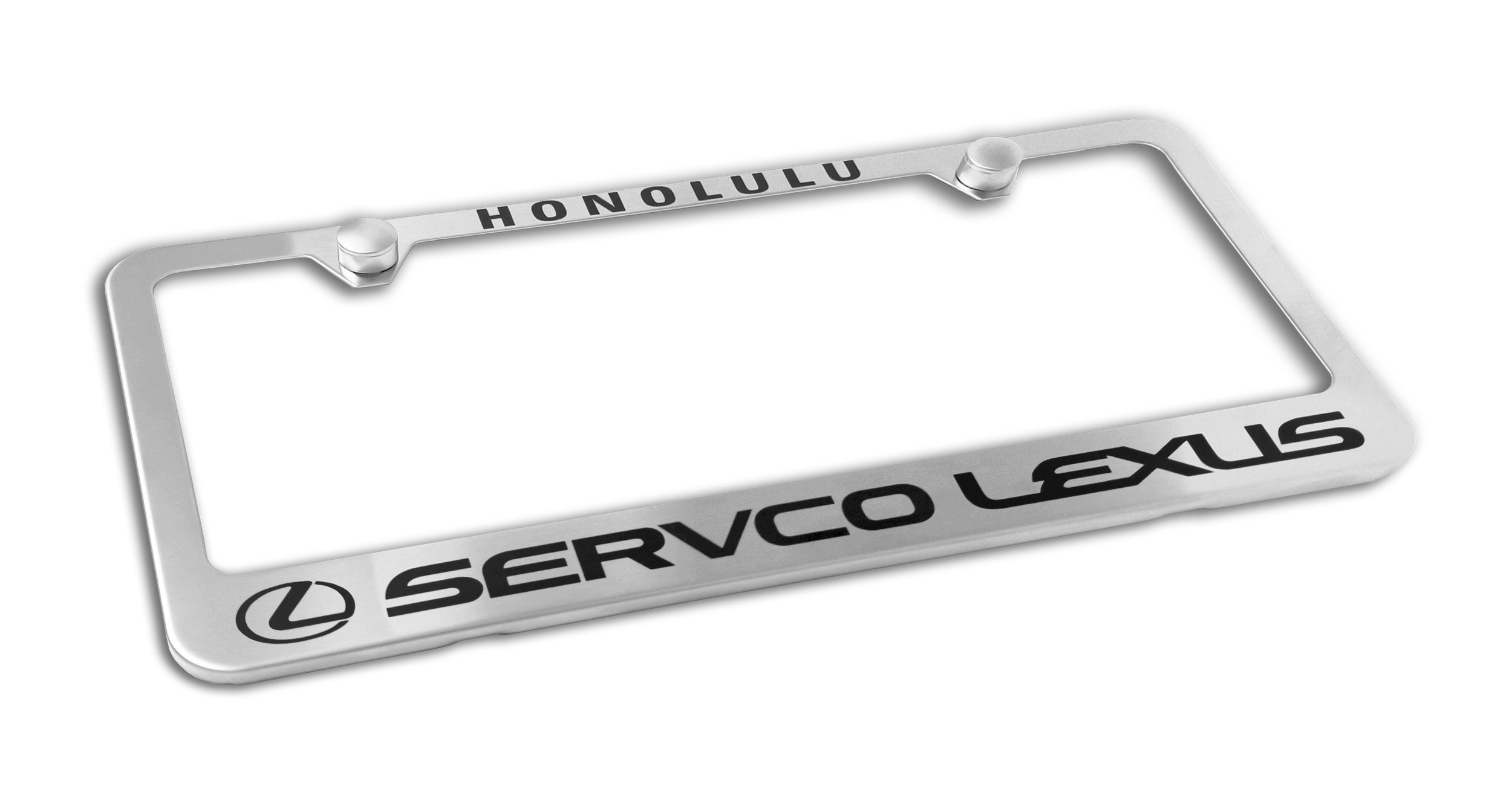 Custom Brushed Servco Lexus License Plate Frame