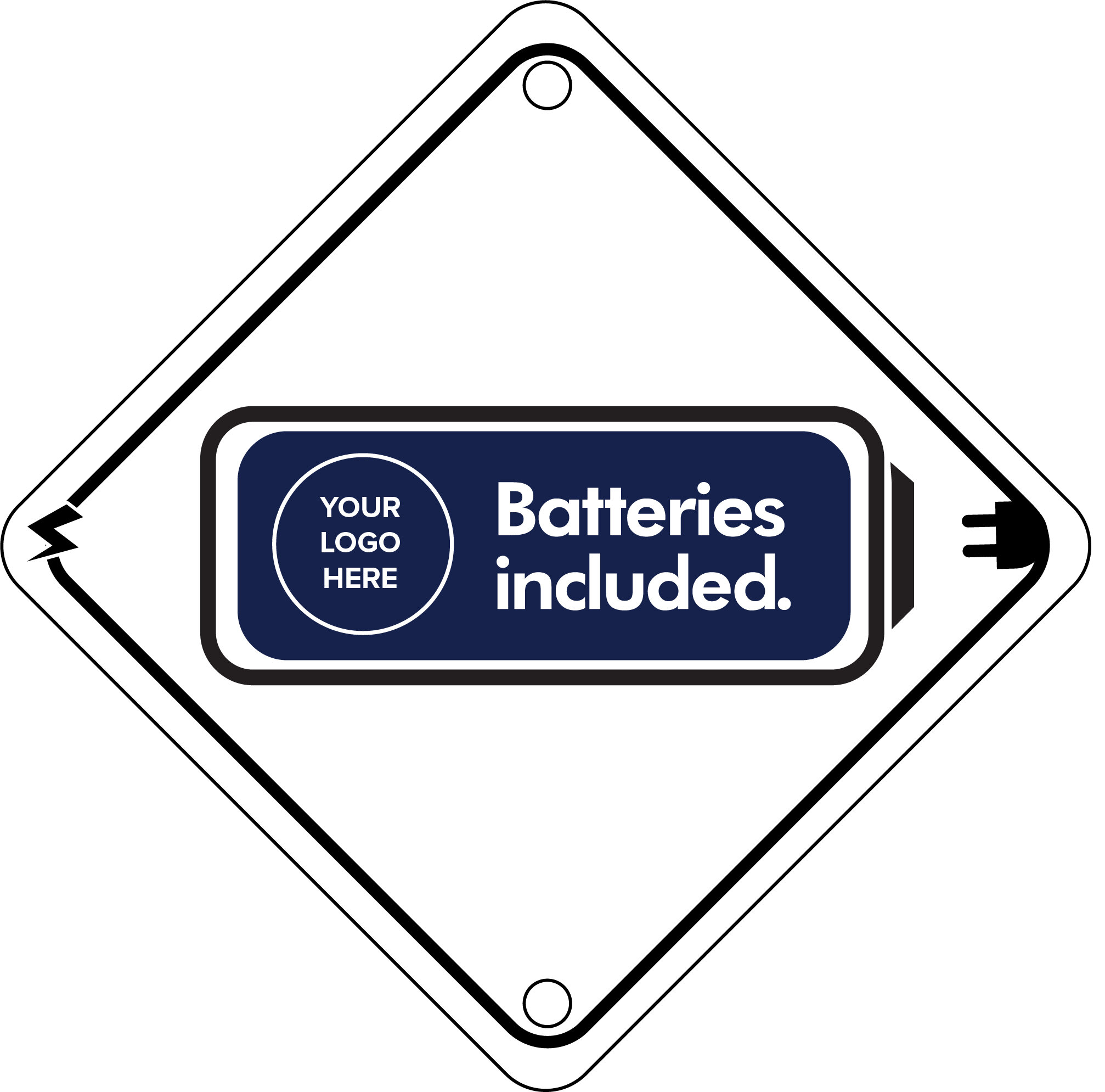 Camisasca Batteries Included Window Placard Sign