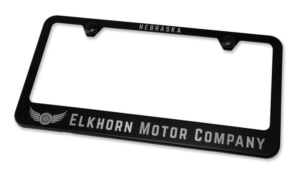 Camisasca Elkhorn Black Stainless Steel License Plate Frame