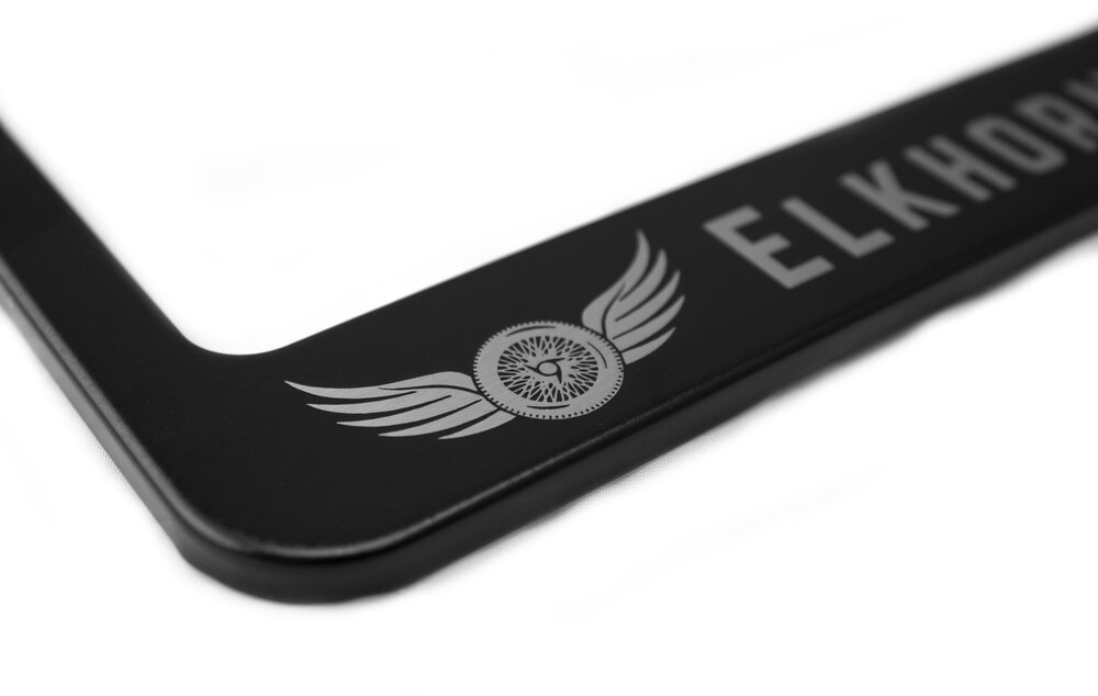 Camisasca Elkhorn Black Stainless Steel License Plate Frame 1.jpg