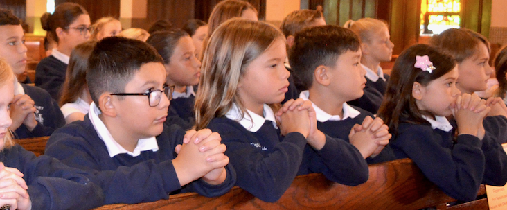  As   THOUGHTFUL CATHOLIC LEADERS  , St. Mary students: demonstrate knowledge of the teaching of the Catholic Church; model the christian values of compassion, justice and respect for life; make choices based on Catholic faith and; participate in lit