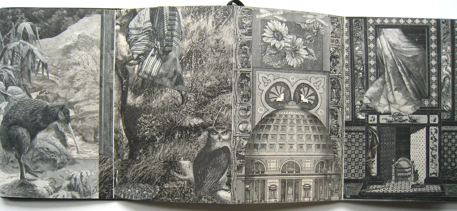 detail - large accordion collage book - 2010 closed 5¼ x 8" open 8" x 9 feet
