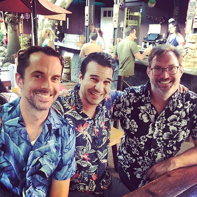 Sometimes you talk your friends into wearing obnoxious Hawaiian shirts and going to a tiki bar.... and sometimes they say, &ldquo;Sure Jarred, whatever makes u happy.&rdquo; #tikibar #tiki #tikiparty