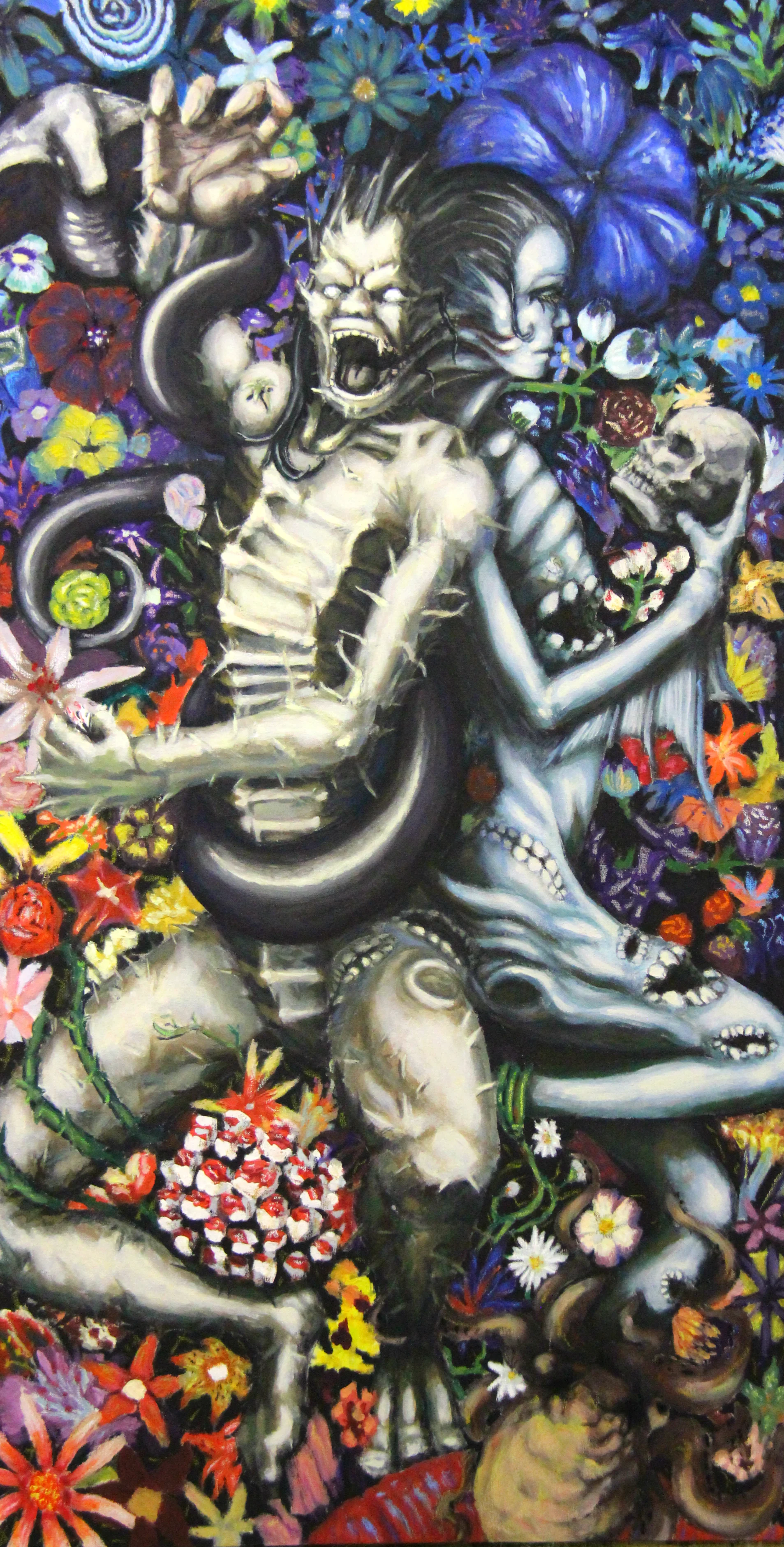 Struggle-paint and oil pastel on canvas.jpg