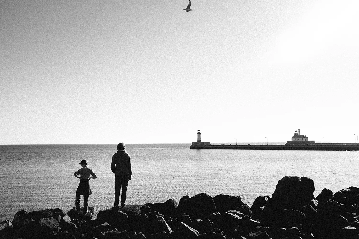 My two older boys at Lake Superior in Duluth, MN