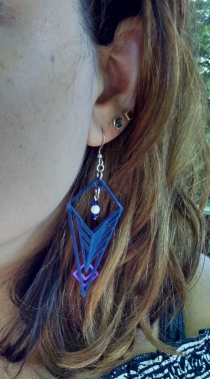 Tribal Spearhead Navy and Purple with White Onyx Midnight Blue swarovski Ear.jpg