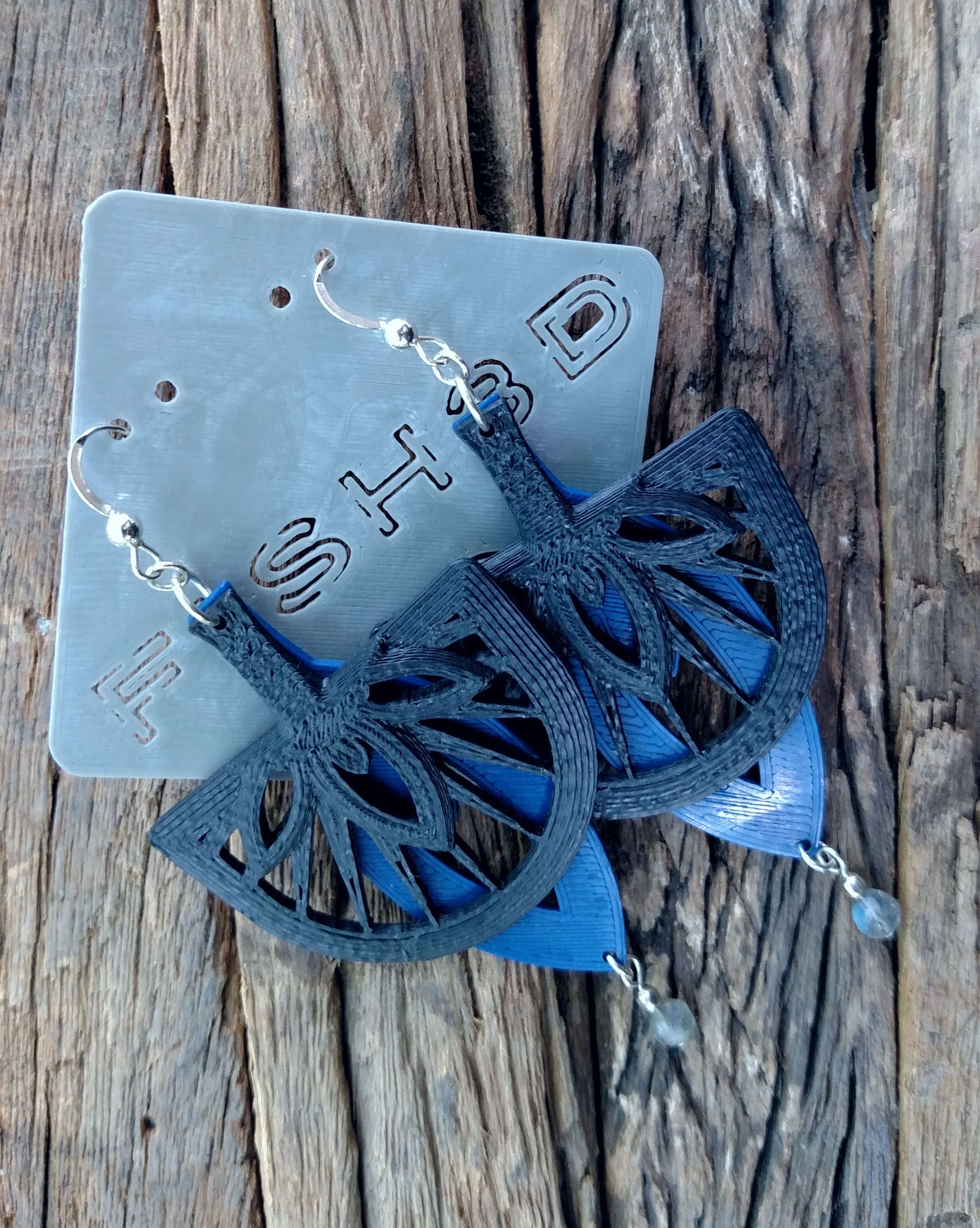 Flying Fish Black Navy Labradorite Sterling earring card.jpg