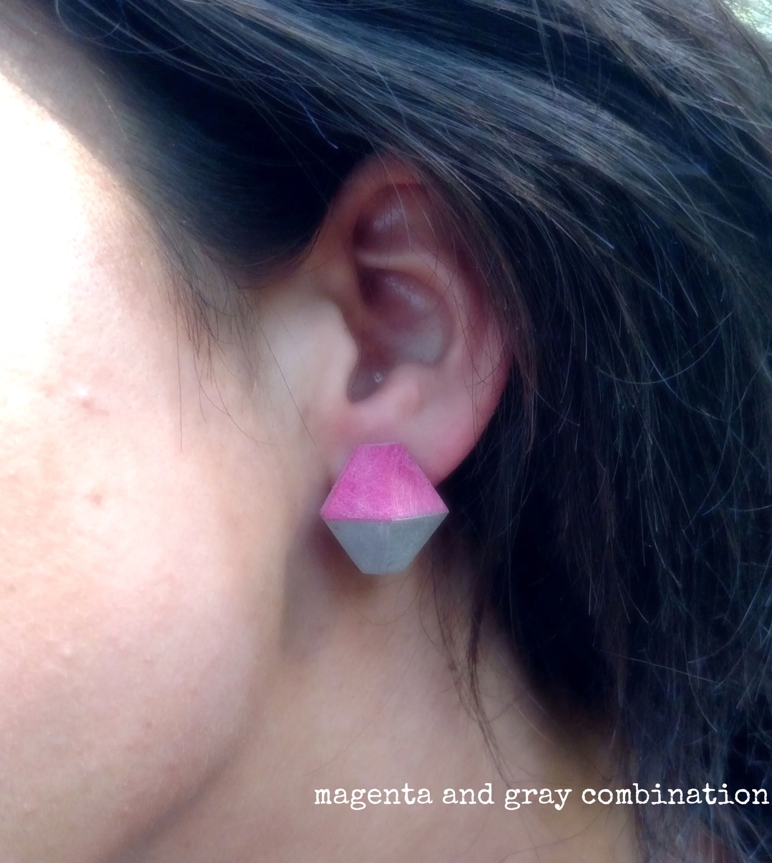 Hexagon Dual Color Studs Pink Gray EAR.jpg