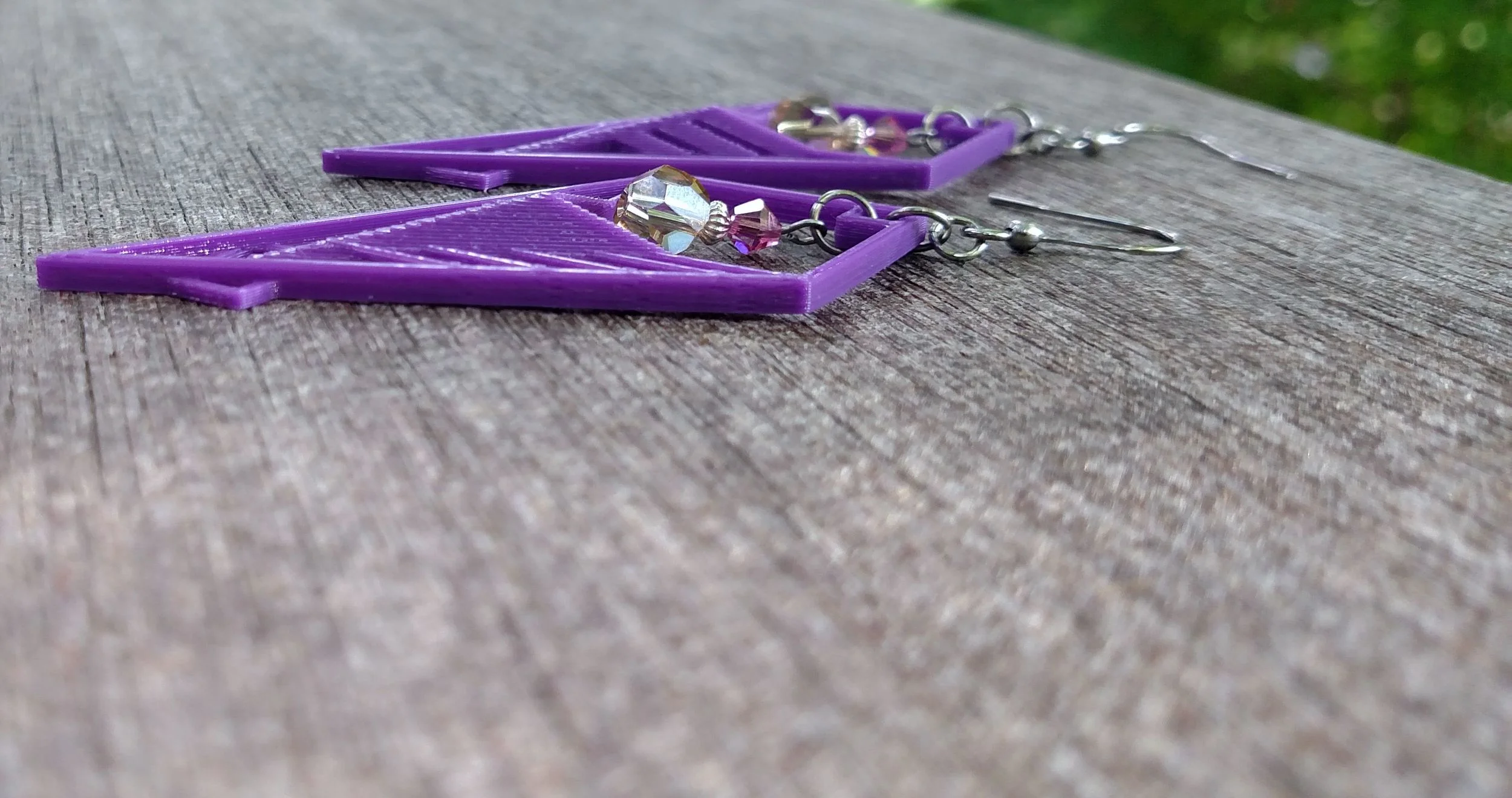 Tribal Spearhead Purple with Iridescent swarovski Light PinkTiny Crystals lbeads.jpg