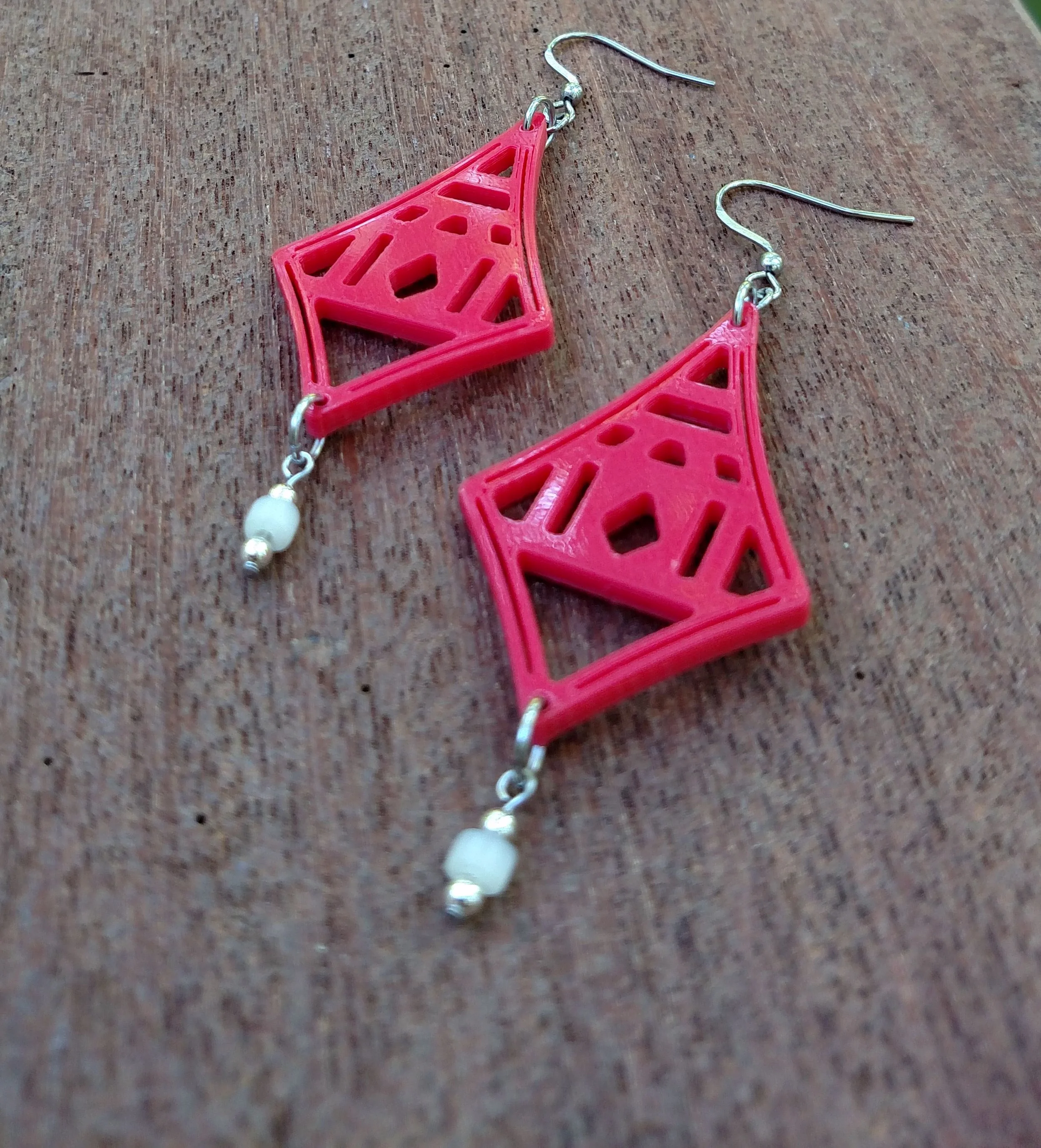 Aztec Border - Red with Repurposed Silver Rosary Bead Disc side.jpg