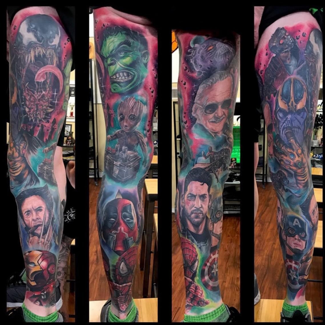 Marvel leg sleeve done by Mikey!