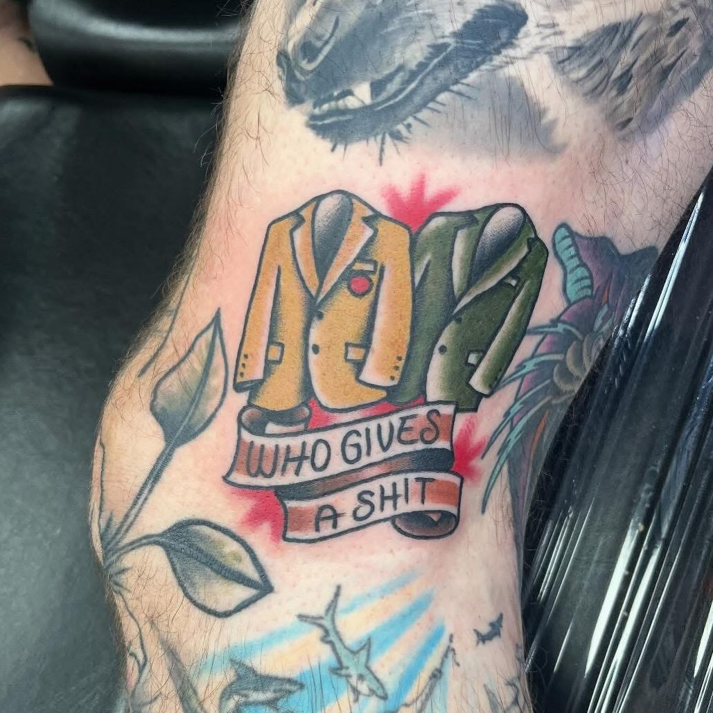 Who’s watching happy Gilmore 2 today!? We’ve got walk in availability today and will have it playing all day in the shop! Your design, our design… who gives a shit. Check out this piece done by Dan!