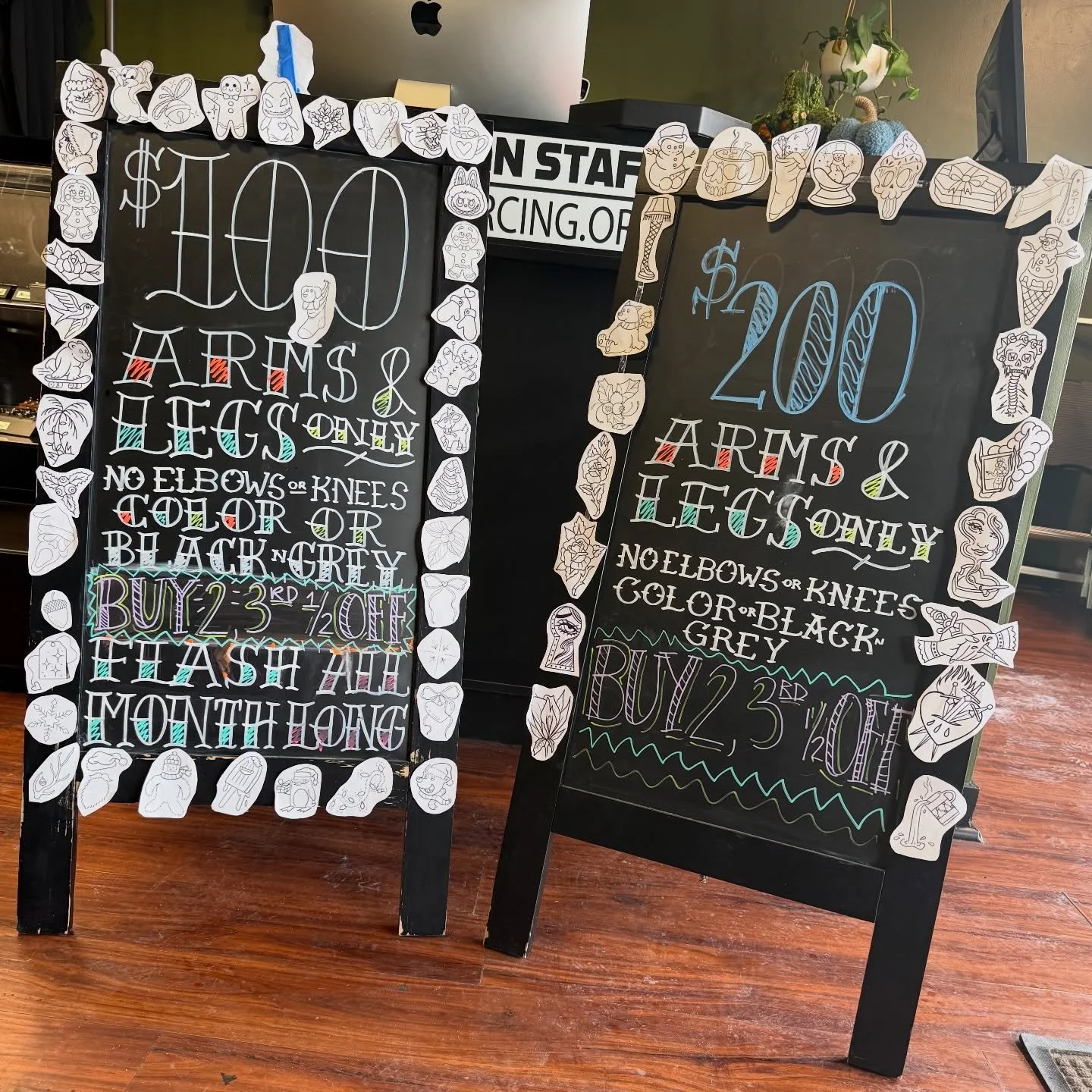 We&rsquo;ve got walk-in availability the rest of the month for our December flash! $100, $200, and even made a full board of demogorgon/stranger things pieces for $150 that have been a hit the last couple weeks! 

Get out of the cold and grab a new t