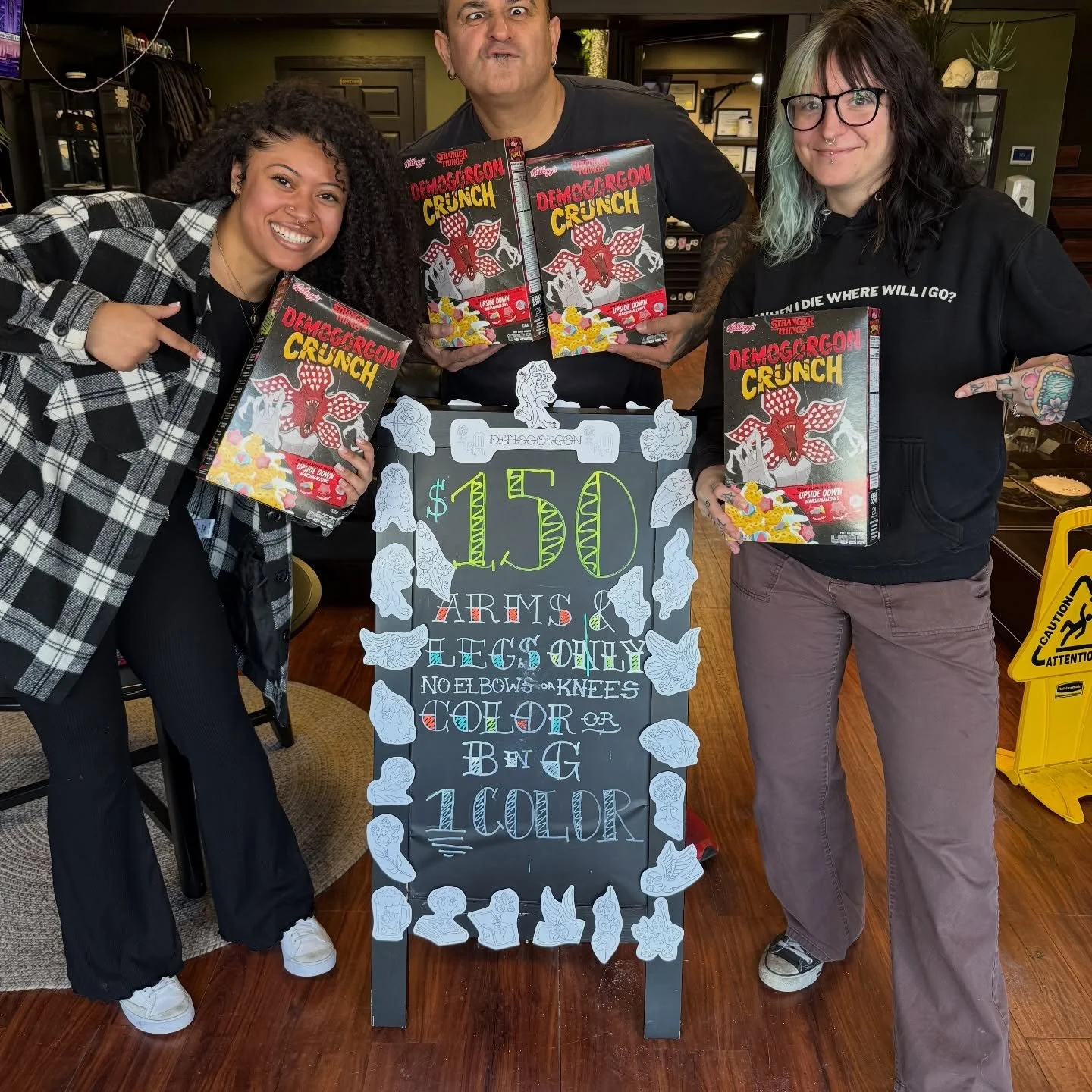 First 6 clients to stop in for our demogorgon flash will receive a limited box of demogorgon crunch cereal! Come on in!