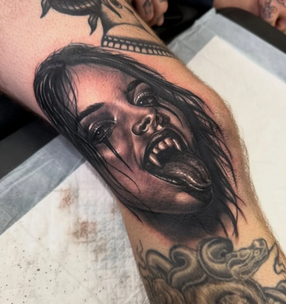 Inside of knee done by Mikey