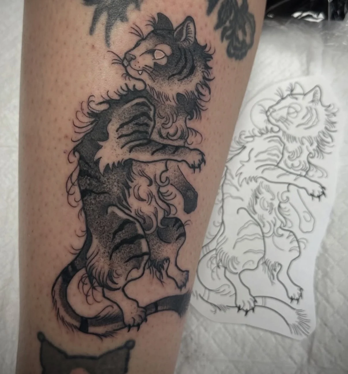 Done by Clay from one of his flash sheets! All our artists have a ton of their own original flash they&rsquo;re always looking to tattoo for a good price! Just reach out to an artist or stop in and have a look at our flash!